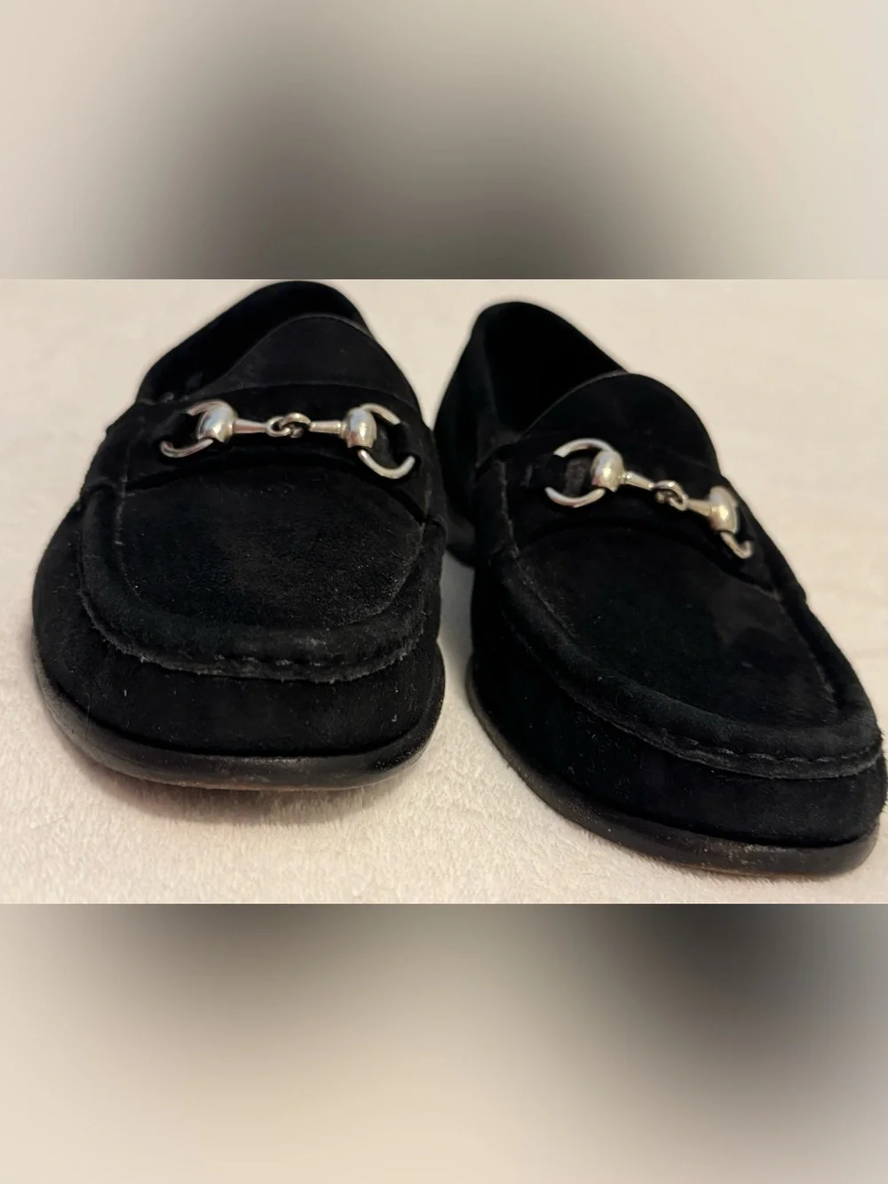 Bragano Italy Men’s Black Suede Horsebit Loafers Size 9.5